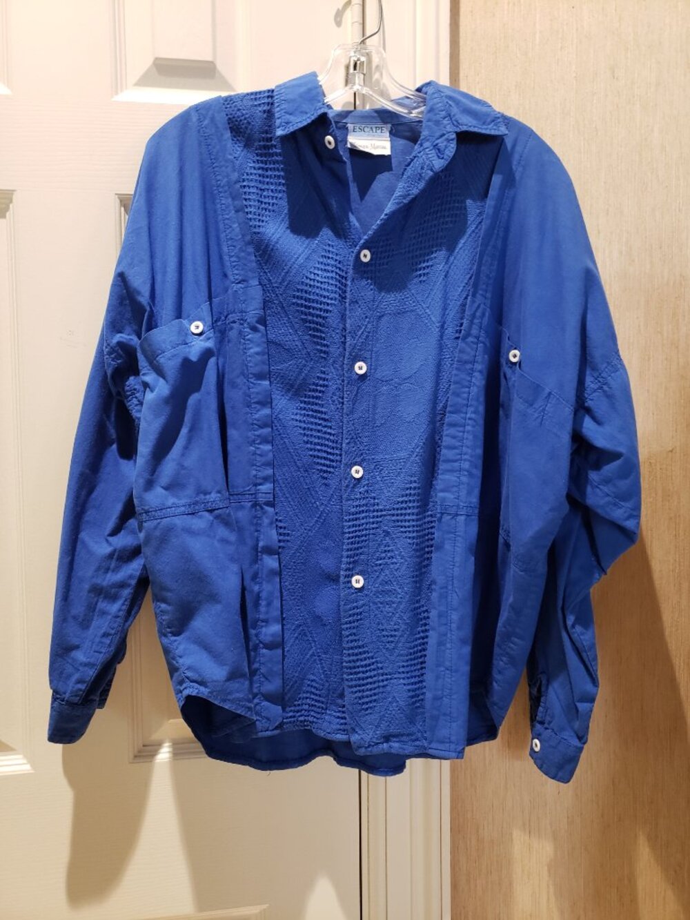 ESCAPE FROM PARIS  -Neiman-Marcus Blue Shirt -Size 2